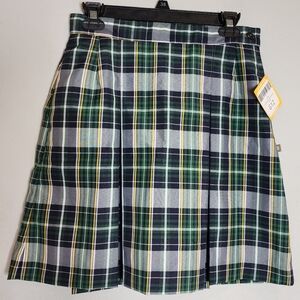 NWT Dennis Chistopher Plaid Box Pleated Skirt Pockets Unlined Girls Size 12